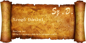 Szegő Dániel névjegykártya